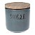 POTE DE CERAMICA CINZA COM TAMPA DE BAMBU - Imagem 1