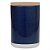 POTE DE CERAMICA AZUL COM TAMPA DE MADEIRA - Imagem 1