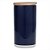 POTE DE CERAMICA AZUL COM TAMPA DE MADEIRA - Imagem 1