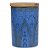 POTE DE CERAMICA AZUL COM TAMPA DE MADEIRA - Imagem 1