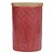 POTE DE CERAMICA VERMELHO COM TAMPA DE MADEIRA - Imagem 1