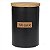 POTE DECORATIVO EM CERAMICA COM TAMPA EM BAMBU - PRETO - 11.4X11.4X19.5CM - Imagem 1
