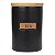 POTE DECORATIVO EM CERAMICA COM TAMPA EM BAMBU - PRETO - 11.4X11.4X19.5CM - Imagem 1