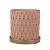 CACHEPOT DE CIMENTO SALMAO E DOURADO - Imagem 1