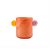 VASO DECORATIVO EM VIDRO LARANJA DETALHE AMARELO E ROXO - Imagem 1