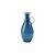 VASO DECORATIVO ESTILO JARRA EM VIDRO AZUL DETALHE BRANCO - Imagem 1
