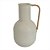VASO DECORATIVO EM METAL COR CREME COM ALCAS MARROM 16,5CM X 16,5CM X 29CM - Imagem 1