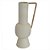 VASO DECORATIVO EM METAL COR CREME COM ALCAS MARROM 12CM X 12CM X 33,5CM - Imagem 1