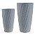 CJ. DE VASOS DE FIBER CLAY CINZA - 2PCS - Imagem 1