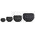 CJ. DE VASOS DE FIBER CLAY CINZA ESCURO - 4PCS - Imagem 1