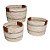 CJ DE CESTOS DE PALHA BEGE E CINZA 3PCS - Imagem 1