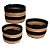 CJ DE CESTOS DE PALHA BEGE E PRETO 3PCS - Imagem 1
