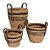 CJ DE CESTOS DE PALHA BEGE E PRETO 3PCS - Imagem 1