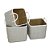 CONJ DE CESTOS DE PAPEL CINZA E BRANCO - 3 PCS - Imagem 1