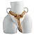 PECA DECORATIVA EM CERAMICA BRANCA COM CORDA SILHUETA FEMININA - Imagem 1