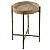 MESA LATERAL DE MADEIRA, METAL E RATTAN MARROM E DOURADA - Imagem 1