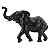 ELEFANTE DECORATIVO DE RESINA PRETO TIPO MARMORE - Imagem 1