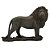 PECA DECORATIVA EM RESINA LEAO PRETO 16X7X12 - Imagem 1