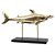 PECA DECORATIVA EM RESINA TUBARAO DOURADO 32X10X19 - Imagem 1