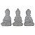 CJ DE PECAS DECORATIVAS EM RESINA BRANCO 3PCS - Imagem 1