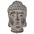 PECA DECORATIVA CABECA DE BUDHA EM RESINA MARROM - Imagem 1