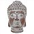 PECA DECORATIVA CABECA DE BUDHA EM RESINA MARROM - Imagem 1