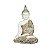 ESTATUETA DE RESINA DE BUDDHA SENTADO BRANCA - Imagem 1