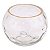 VASO DE VIDRO TRANSPARENTE COM DETALHE DOURADO 12CM X 12CM X - Imagem 1