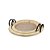 CJ DE BANDEJAS EM FIBRA NATURAL RATTAN E METAL PRETO 2PCS - Imagem 1
