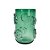 VASO DECORATIVO EM VIDRO VERDE COM DETALHES EM RELEVO ESTILO MURANO - Imagem 1