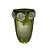 VASO DECORATIVO EM VIDRO COM DETALHE EM FLORES VERDE E FOSCO ESTILO MURANO - Imagem 1