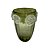 VASO DECORATIVO EM VIDRO COM DETALHE EM FLORES VERDE E FOSCO ESTILO MURANO - Imagem 1