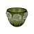 VASO DECORATIVO EM VIDRO COM DETALHE EM FLORES VERDE E FOSCO ESTILO MURANO - Imagem 1