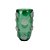 VASO DECORATIVO EM VIDRO COM RELEVO FLORES VERDE BRANCO FOSCO - Imagem 1