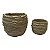 CONJ DE VASOS DE CERAMICA BEGE 2 PCS - Imagem 1