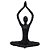 PECA DECORATIVA EM RESINA ESTATUETA YOGA PRETO 23CM X 10CM X 36,5CM - Imagem 1