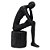 PECA DECORATIVA EM RESINA ESTATUETA PENSADOR PRETO 14,5CM X 8CM X 22,5CM - Imagem 1