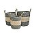 CONJ DE CESTOS DE PALHA BRANCO E CINZA - 3 PCS - Imagem 1
