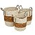 CONJ DE CESTOS DE PALHA BRANCO E NATURAL - 3 PCS - Imagem 1