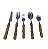 CONJ DE FAQUEIRO DE INOX E BAMBU NATURAL 5 PCS - Imagem 1
