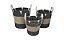 CONJ DE CESTOS DE PALHA NATURAL E CINZA - 3 PCS - Imagem 1