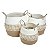 CONJ DE CESTOS DECORATIVOS DE JUTA PALHA E PAPEL CRU E NATURAL - 3 PCS - Imagem 1