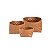 CONJ DE CESTOS DE COURO SINTETICO MARROM - 3 PCS - Imagem 1