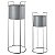 CJ. DE CACHEPOTS DE METAL CINZA - 2PCS - Imagem 1