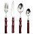 CJ. DE TALHERES DE METAL E CABO ESTILO BAMBU VINHO - 24 PCS - Imagem 1
