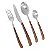 CJ. DE TALHERES DE METAL COM CABO AMADEIRADO - 24PCS - Imagem 1