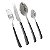 CJ. DE TALHERES DE METAL COM CABO PRETO - 24PCS - Imagem 1