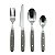 FAQUEIRO DE INOX CABO CINZA - 24 PCS - Imagem 1