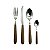 FAQUEIRO DE INOX CABO MARROM - 24 PCS - Imagem 1