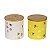 CONJ DE POTES DE LATA BRANCO E AMARELO 2 PCS - Imagem 1